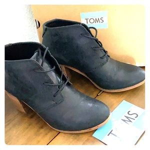 Toms Sz8 Lunata Lace-up Black Boots